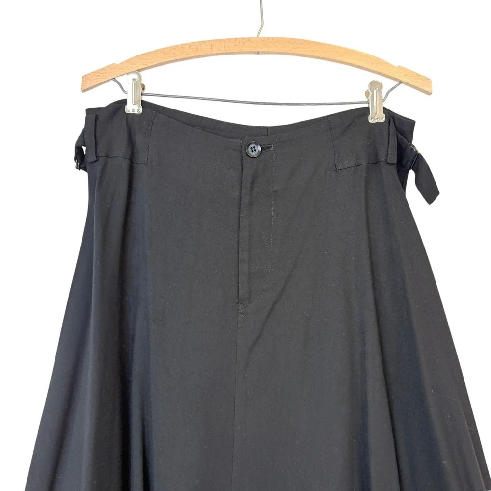 Yohji Yamamoto Black Wide Leg Flowy Avant-Garde Skirt Japanese Streetwear Size 3